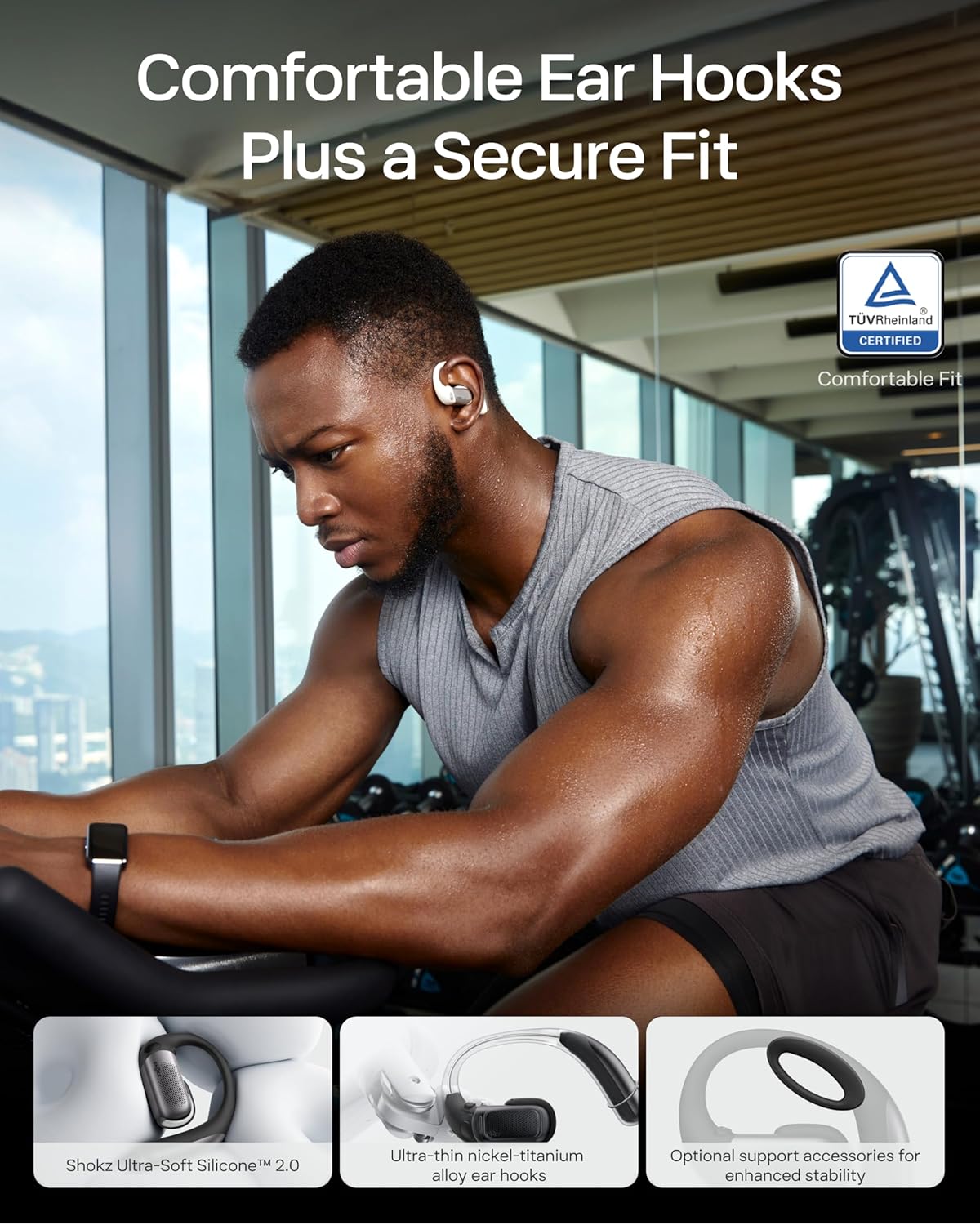 SHOKZ OpenFit Pro Wireless Bluetooth Noise-Cancelling Earbuds – Black